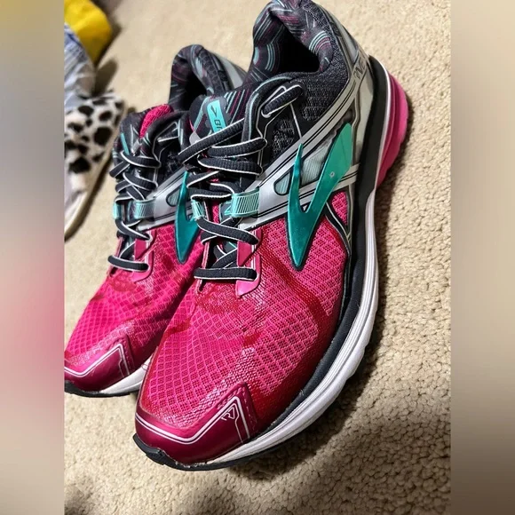 Brooks Ravenna 7 Pink Teal Stability Running Shoes Women’s 9.5 - Picture 3 of 12